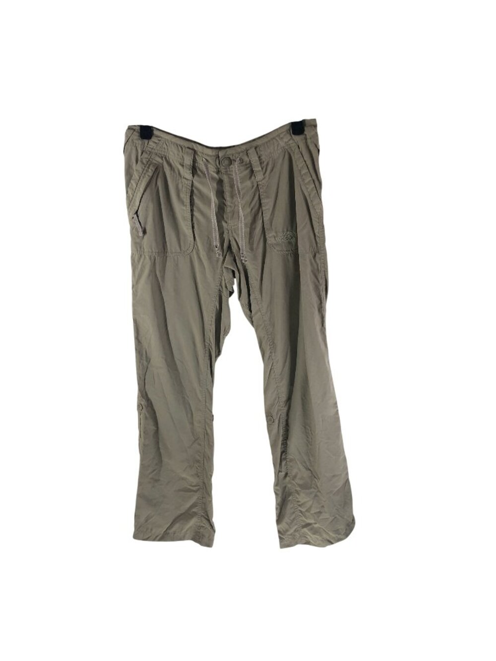 The North Face Womens Outdoor Hiking Pants Roll Tab Drawstring Nylon Beige 8